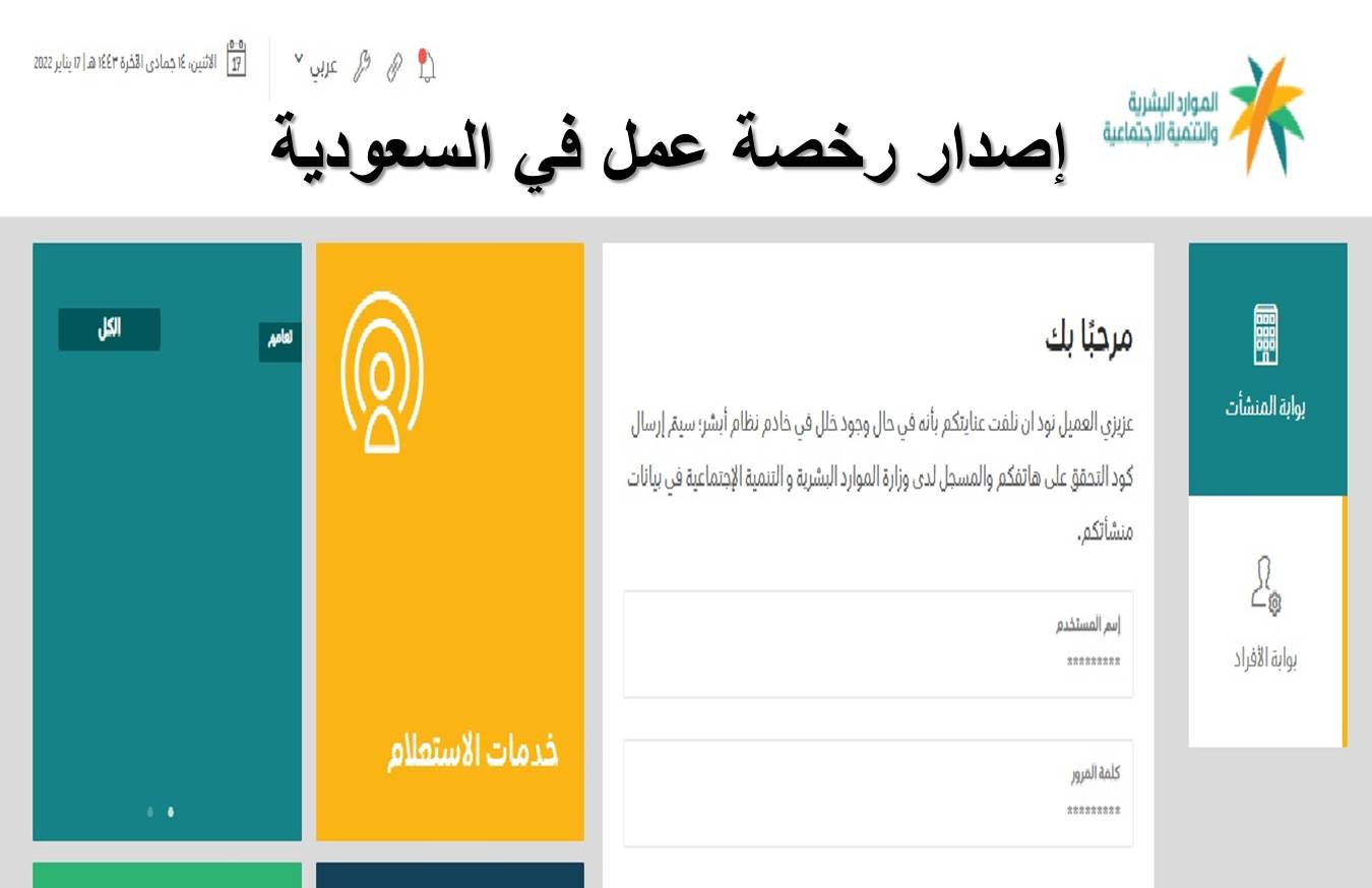 الضوابط والشروط التي تحكم إصدار رخصة العمل