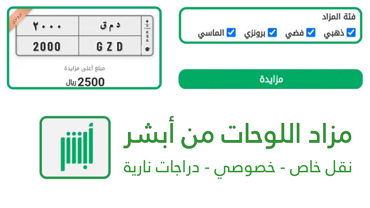 التسجيل في مزاد اللوحات الالكتروني