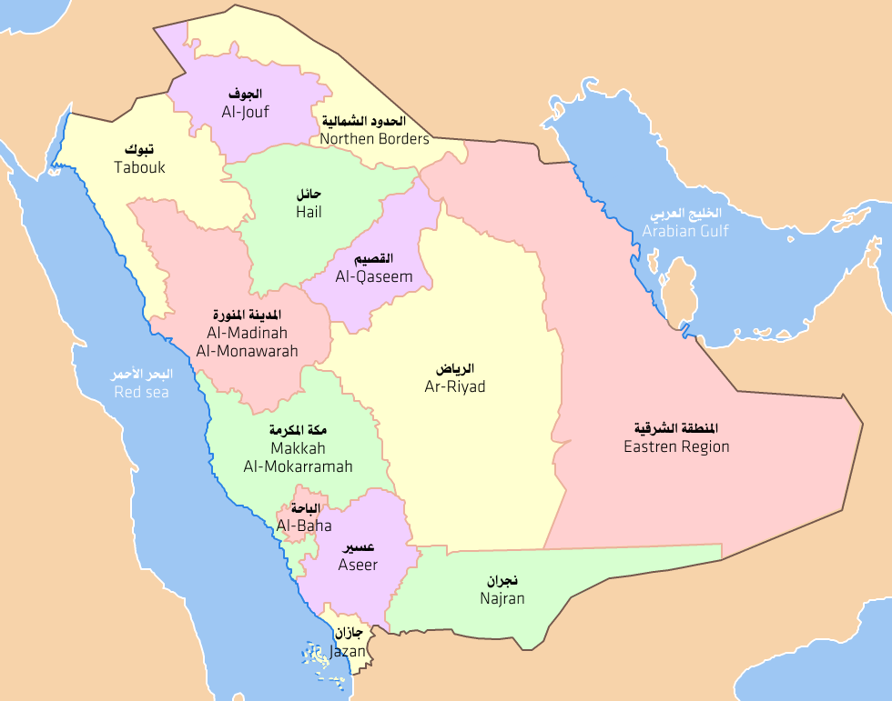 خريطة السعودية