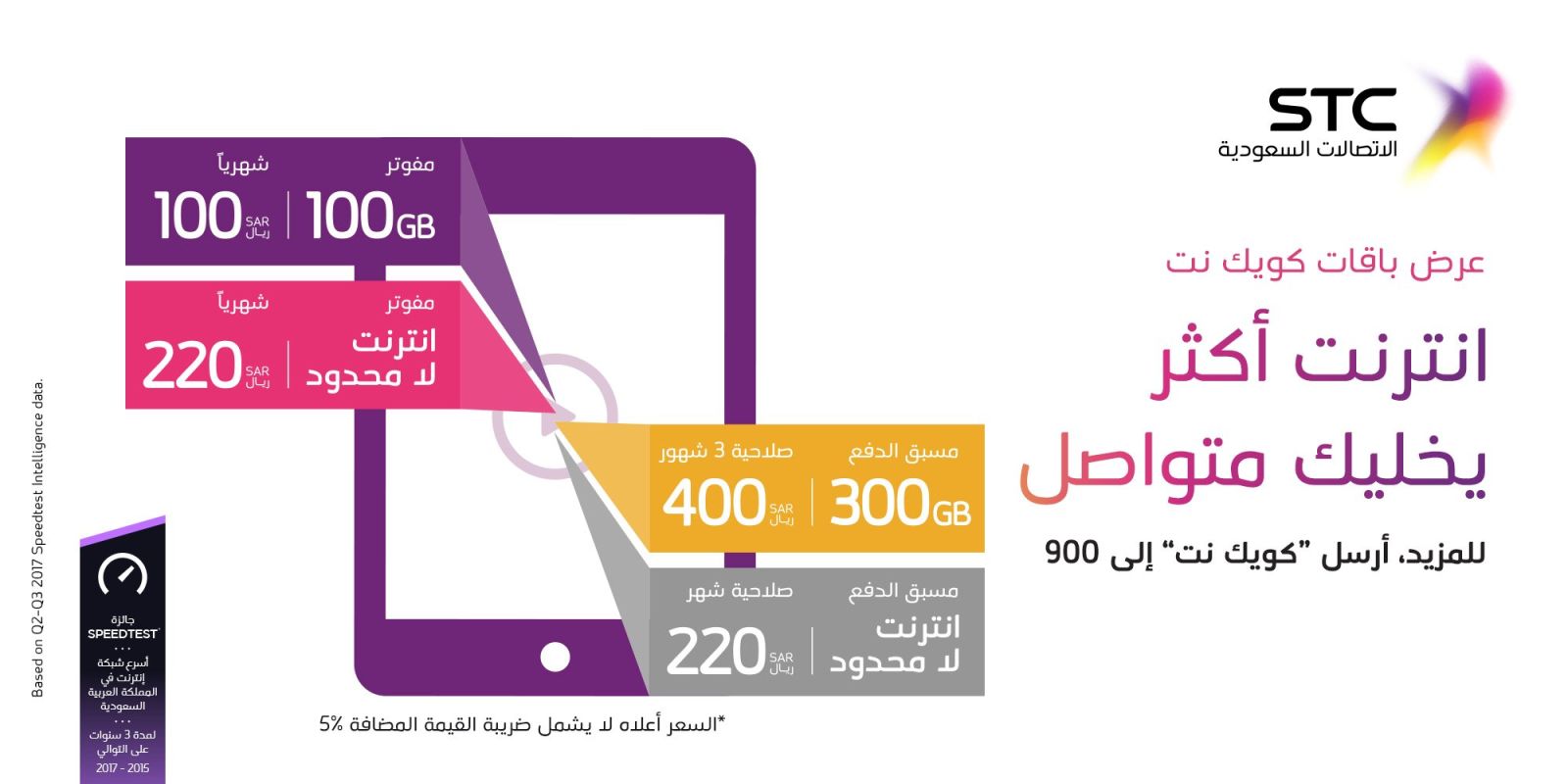 باقة واجد 400 شرائح متعددة من STC  وأفضل شرائح متعددة