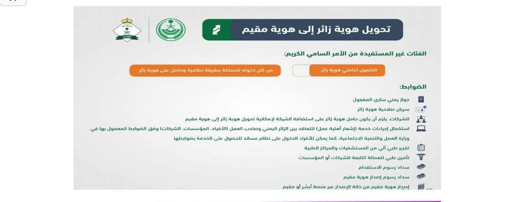 ما هي رسوم تحويل الزيارة إلى إقامة؟