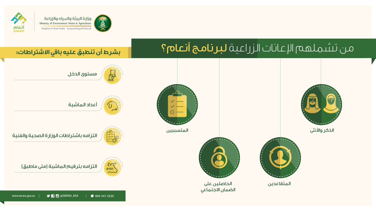 متى ينزل دعم المواشي
