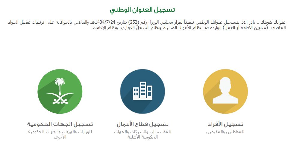 كيف أسوي عنوان وطني جديد؟ 