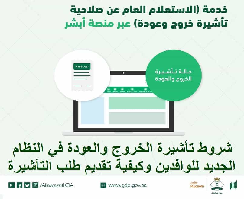 تمديد الخروج والعودة من خارج المملكة