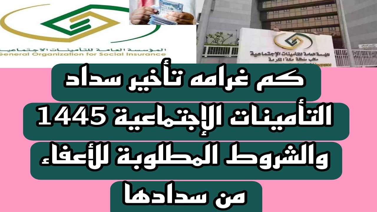 كم تبلغ غرامة تأخير سداد التأمينات الاجتماعية 1445 هنا التفاصيل