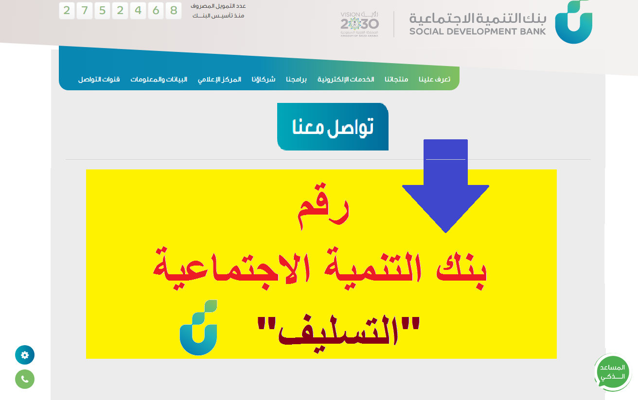 رقم التواصل بنك التنمية الاجتماعية