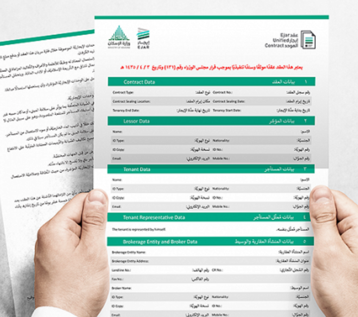 عقد ايجار محل 